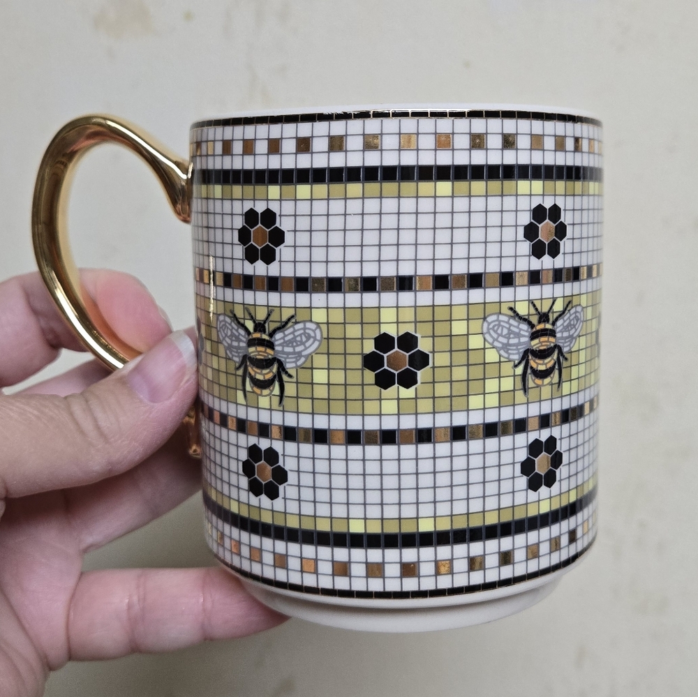 Anthropologie Bee Tile Mug